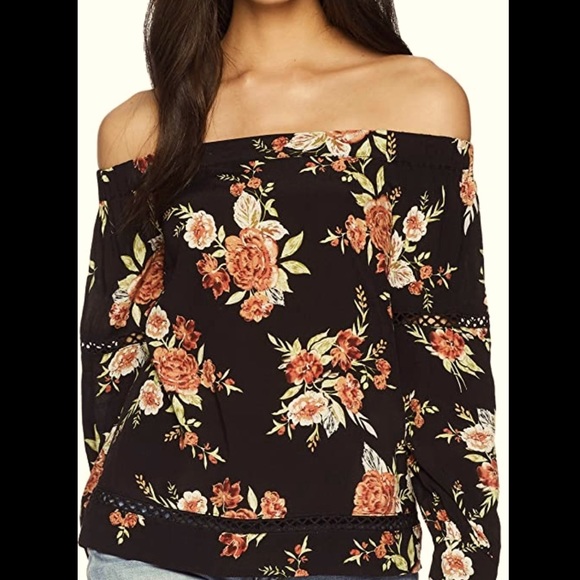 MINKPINK Tops - MINKPINK Women's WallFlower Floral Print Off Shoulder Top Size XS